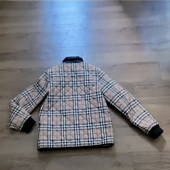 Kids Burberry Beige Plaid Jacket with Black Trim - Picture 6 of 6